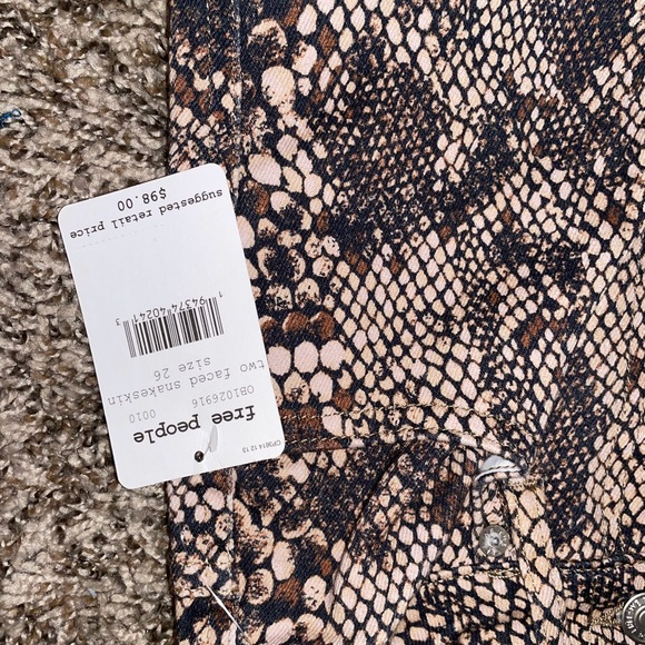 NWT Free People Raw High Rise Jegging / Snakeskin - Picture 3 of 5